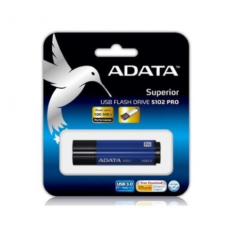 Pamięć USB     Adata  S102 PRO 64GB  3.0 Titanium Niebieski 50/100MB/s
