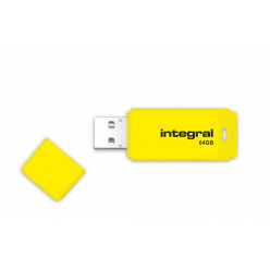 Pamięć USB Integral 64GB NEON yellow USB 2.0 with removable cap