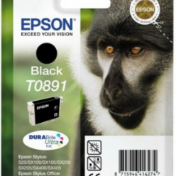 Tusz Epson T0891 black DURABrite | 5.8ml | Stylus S20/SX100/SX105/SX200/SX205...