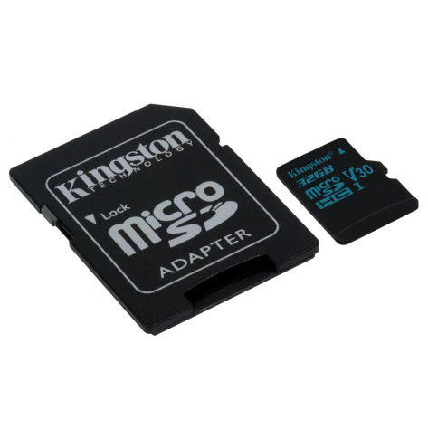 Karta pamięci Kingston 32GB microSDHC Canvas Go 90R/45W U3 UHS-I V30 Card + SD Adapter