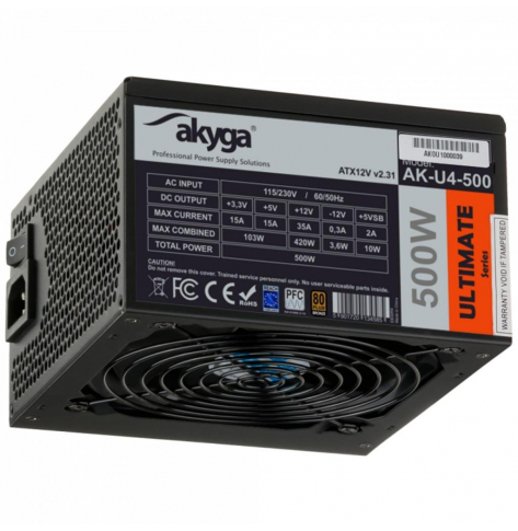 Zasilacz Akyga ATX Ultimate 500W AK-U4-500 80 PLUS Bronze PCI-E PFC