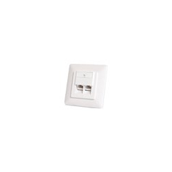 DIGITUS CAT 5e wall outlet shielded 2x RJ45 8P8C LSA color pure white flush mount